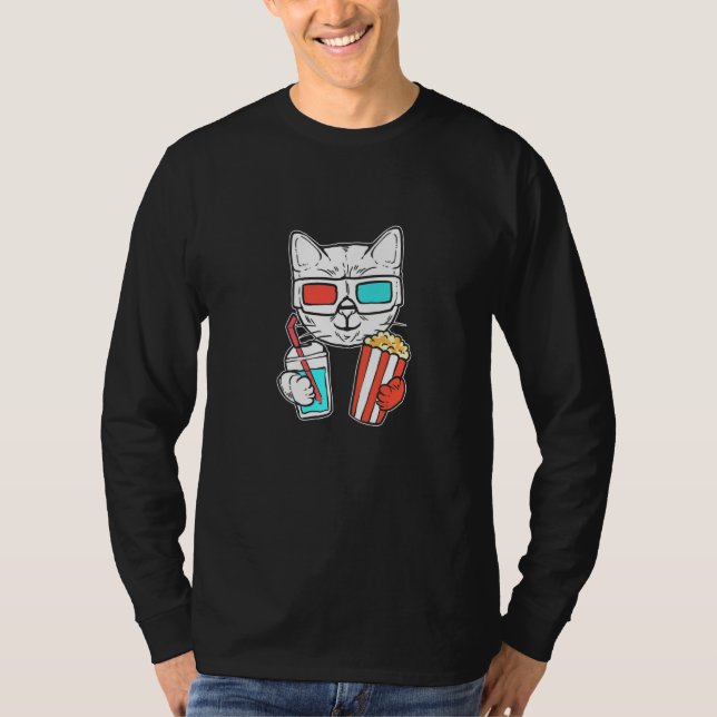 Camiseta Cat Cinema Foodie   (Frente)