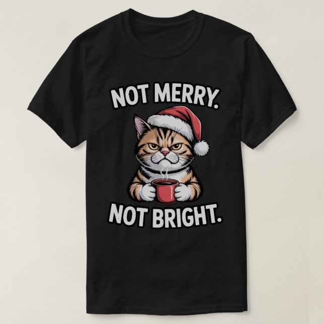 Camiseta Cat Coffee, Anti-Christmas Design  (Frente do Design)