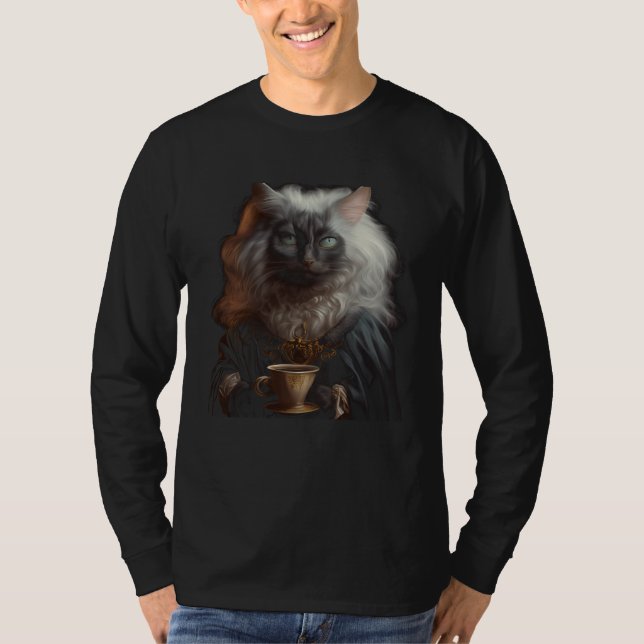 Camiseta Cat Coffee Graphic Tees Men Women Boys Girls (Frente)