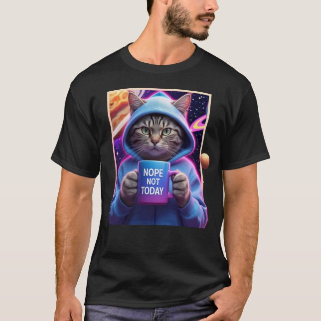 Camiseta Cat Coffee Tee: Não Hoje - Memória Da Catitude (Frente)