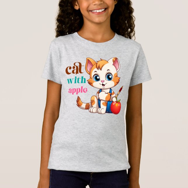 Camiseta Cat Com Apple-85242 (Frente)