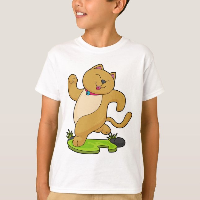 Camiseta Cat com Choker em execução (Frente)