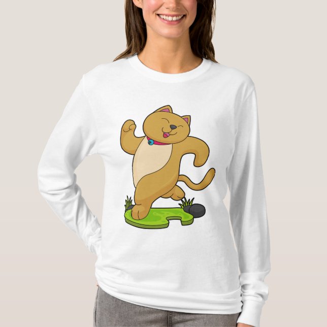 Camiseta Cat com Choker em execução (Frente)
