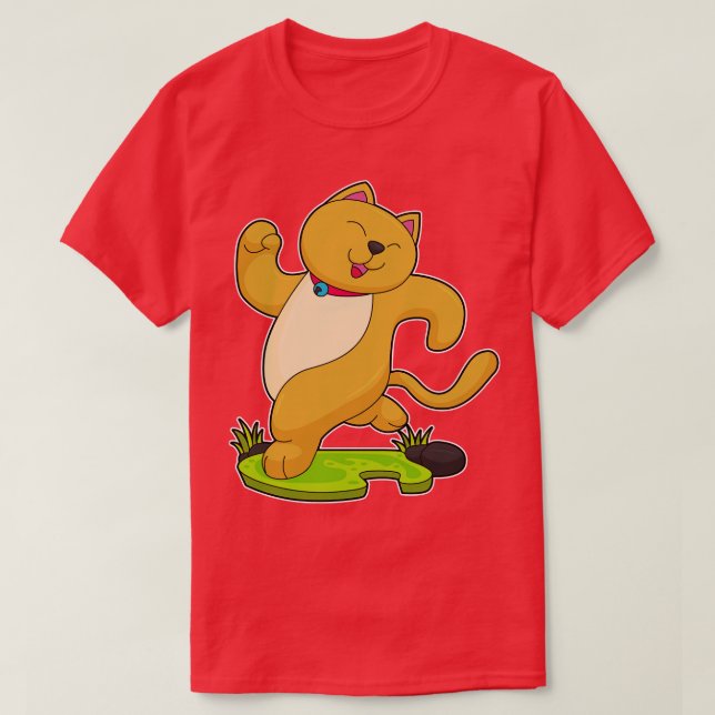 Camiseta Cat Com Choker Em Execução (Frente do Design)