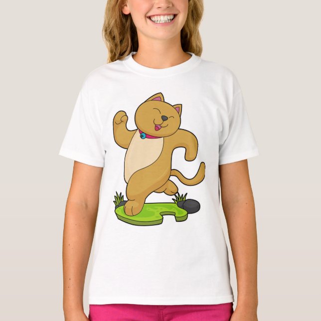 Camiseta Cat com Choker em execução (Frente)