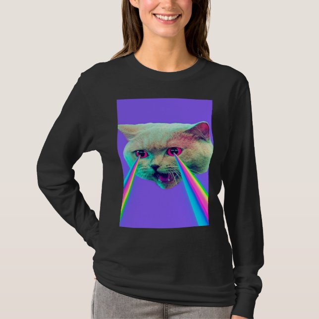 Camiseta Cat come out of the eyes  cool cat (Frente)