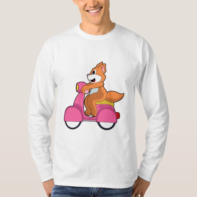 Camiseta Cat como Biker com Patinete.PNG (Frente)