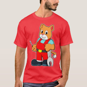 Camiseta Cat como engenheiro de Mecatrônica com Ferramenta