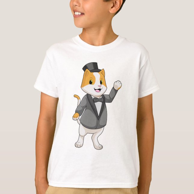 Camiseta Cat como Groom com Faixa de Opções (Frente)