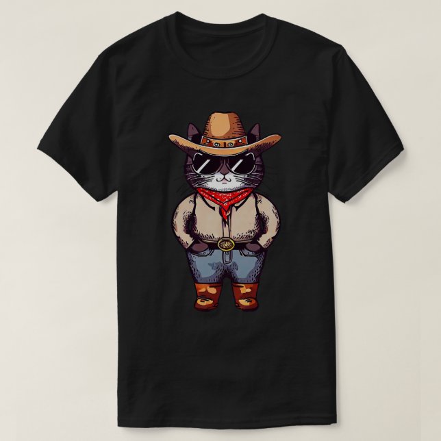 Camiseta Cat Cowboy (Frente do Design)