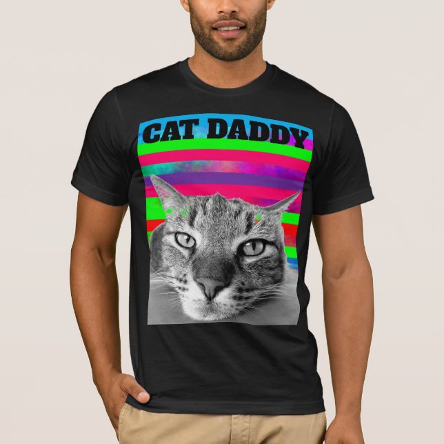 CAMISETA CAT DAD DADDY RETRO T-SHIRT (Frente)