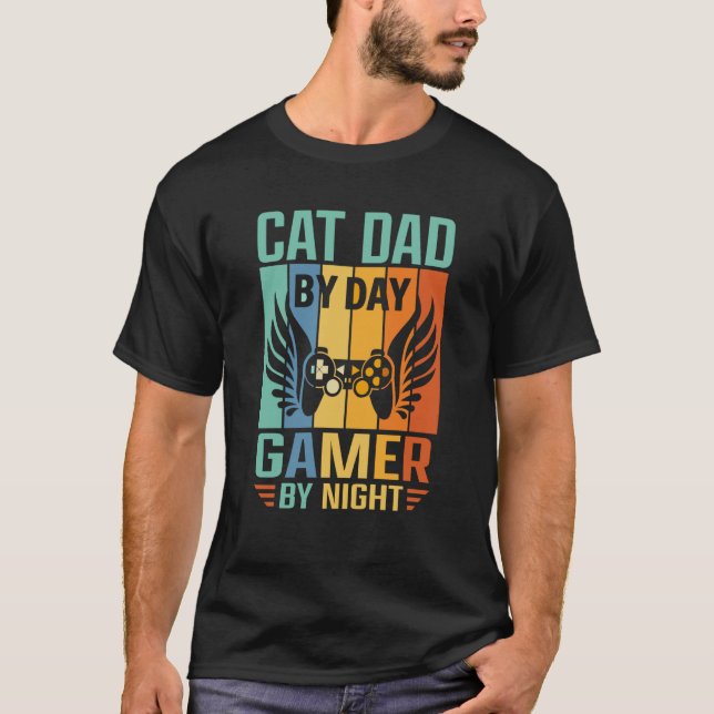 Camiseta Cat Dad Gamer Cat Cat Dad (Frente)