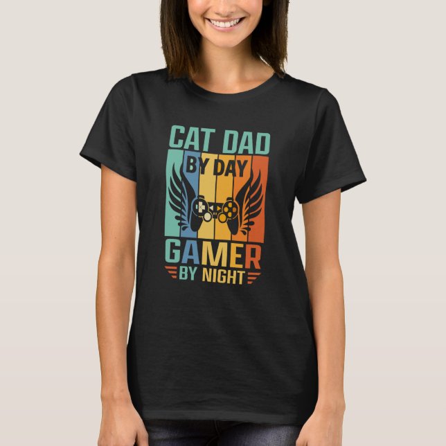 Camiseta Cat Dad Gamer Cat Cat Dad (Frente)