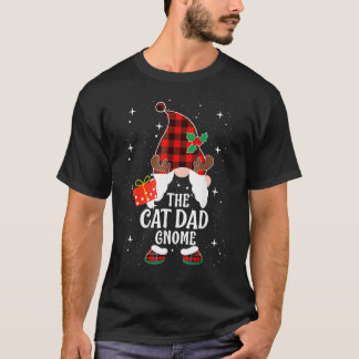 Camiseta Cat Dad Gnome Buffalo Plaid Matching Family Christ
