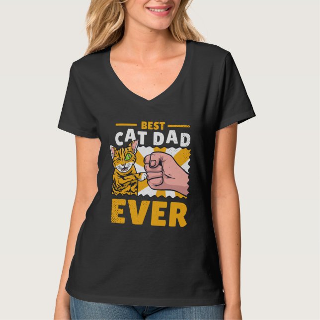 Camiseta Cat dad  kittens cats (Frente)