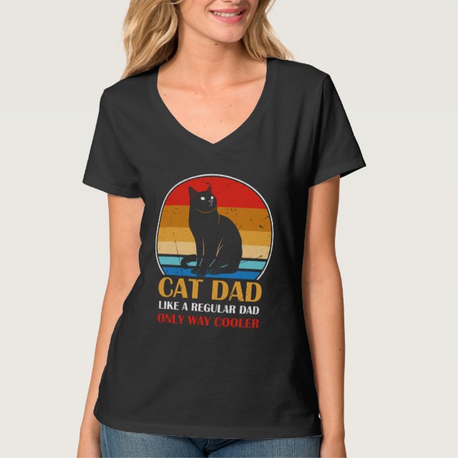 Camiseta Cat Dad Like A Regular Dad Only Way Cooler (Frente)
