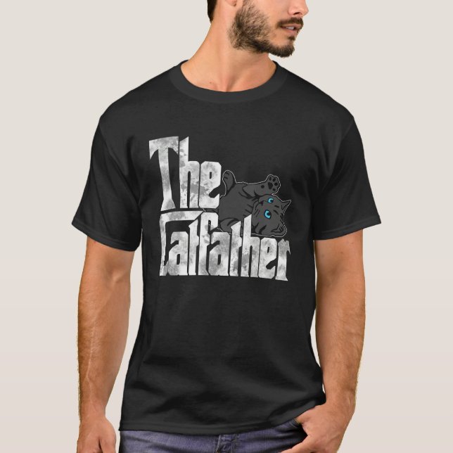 Camiseta Cat Dad The Catfather Crazy Black Cat Father Kitty (Frente)