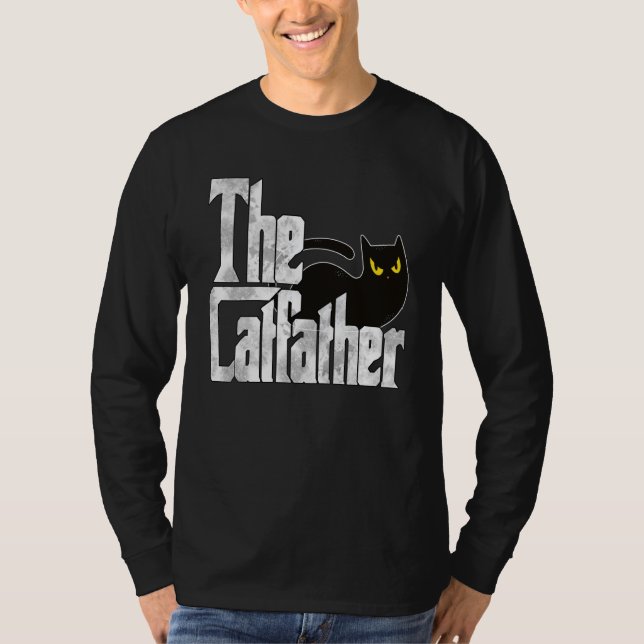 Camiseta Cat Dad The Catfather Crazy Black Cat Father Kitty (Frente)