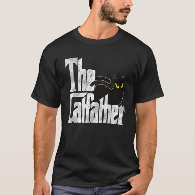 Camiseta Cat Dad The Catfather Crazy Black Cat Father Kitty (Frente)