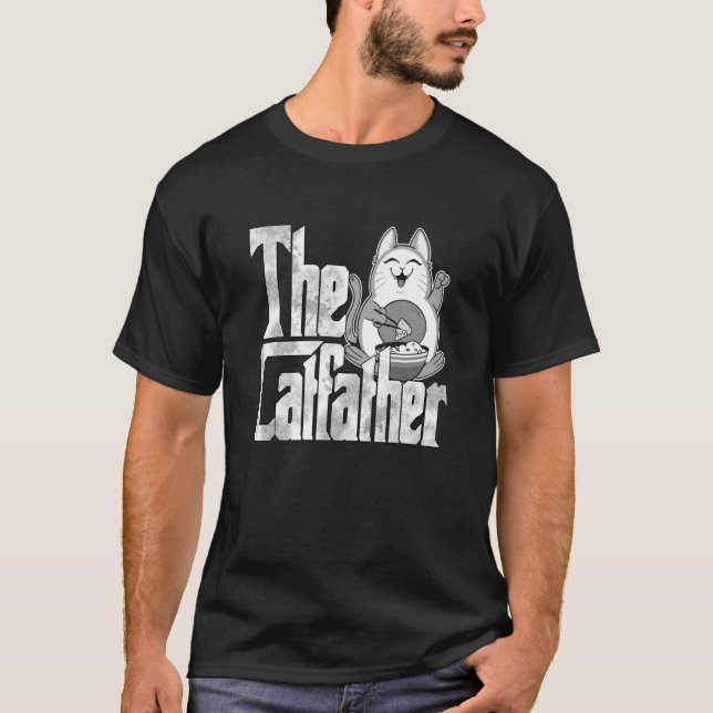 Camiseta Cat Dad The Catfather Crazy Food Cat Father Kitty  (Frente)