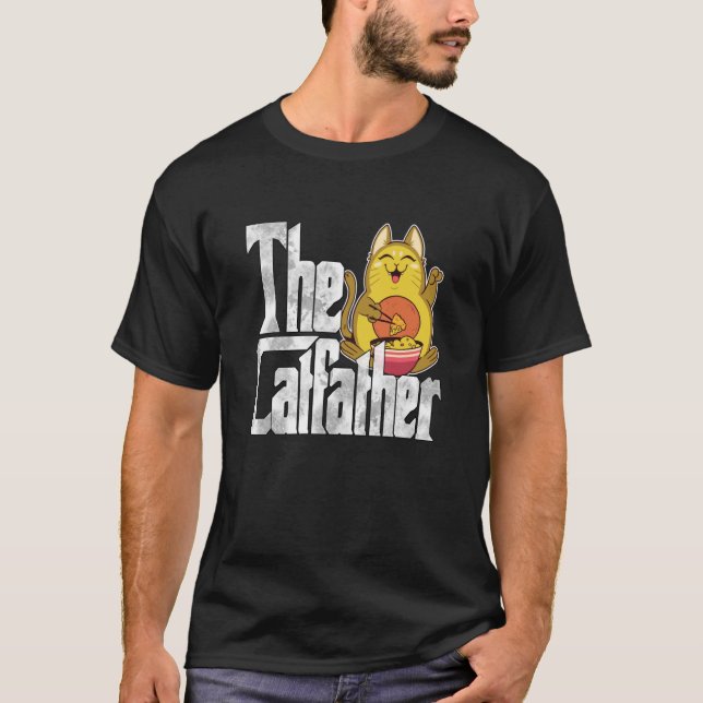 Camiseta Cat Dad The Catfather Crazy Food Cat Father Kitty  (Frente)