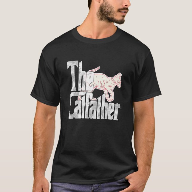 Camiseta Cat Dad The Catfather Crazy Sphynx Cat Father Kitt (Frente)