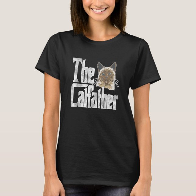 Camiseta Cat Dad The Catfather Cute Siamese Cat Father Kitt (Frente)