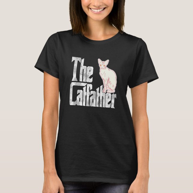 Camiseta Cat Dad The Catfather Cute Sphynx Cat Father Kitty (Frente)