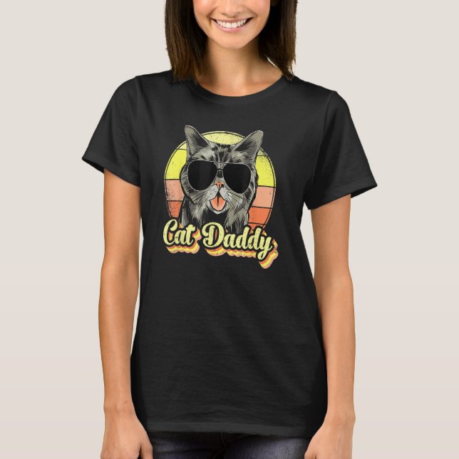 Camiseta Cat Daddy, Funny Cat     For Men, Best Cat Dad Eve (Frente)