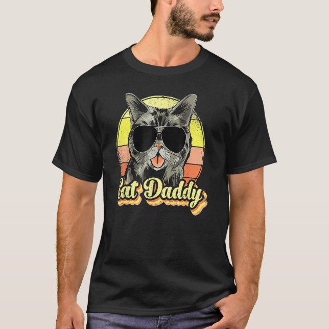 Camiseta Cat Daddy, Funny Cat     For Men, Best Cat Dad Eve (Frente)