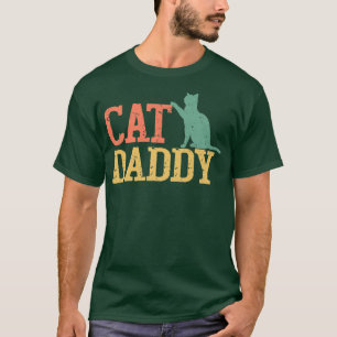 Camiseta Cat Daddy Vintage Eighties Style Cat Retro Distres