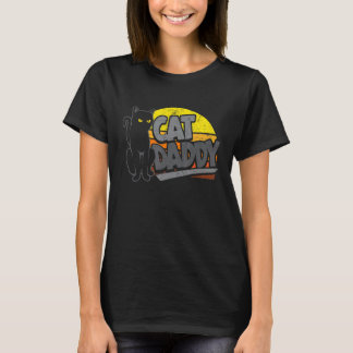 Camiseta Cat Daddy Vintage Sunset Retro Distressed Fathers 