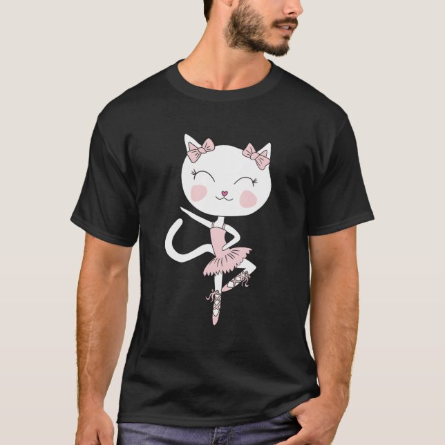Camiseta Cat Dance Ballerina Dancing Pirouette Tutu (Frente)