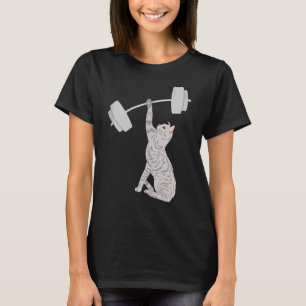 Camiseta Cat Deadising Malhação Gym Cat Barbell