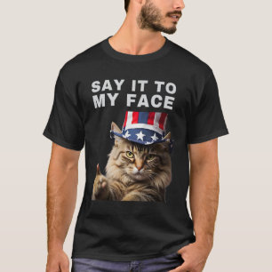 Camiseta Cat Diz Isso Ao Meu Rosto Kamala Harris