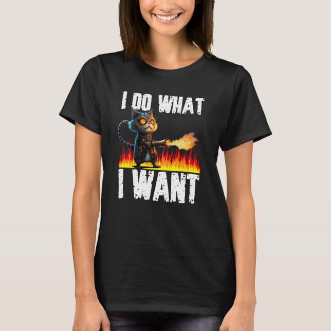Camiseta Cat  Do What I want for Men Women (Frente)
