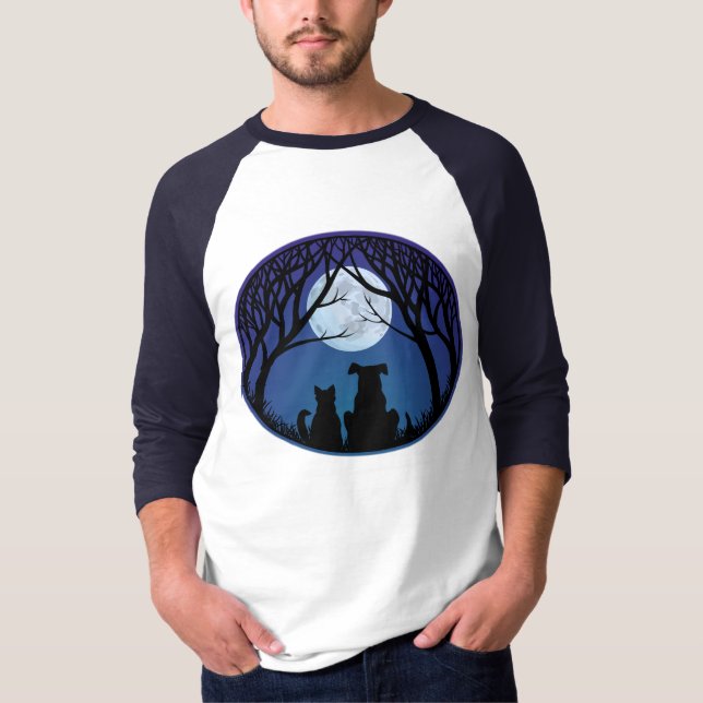 Camiseta Cat & Dog Jersey Melhores Amigos Cachorros e Camis (Frente)