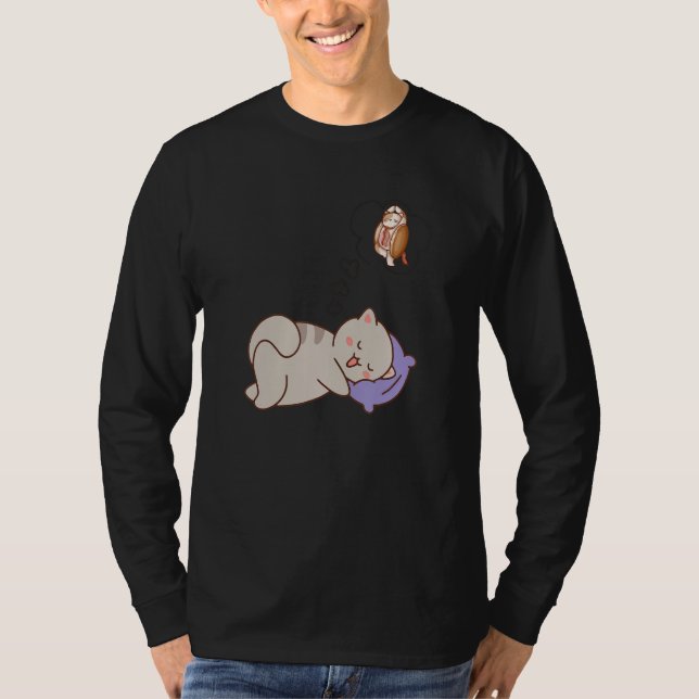 Camiseta Cat Dreaming Sleeping   (Frente)