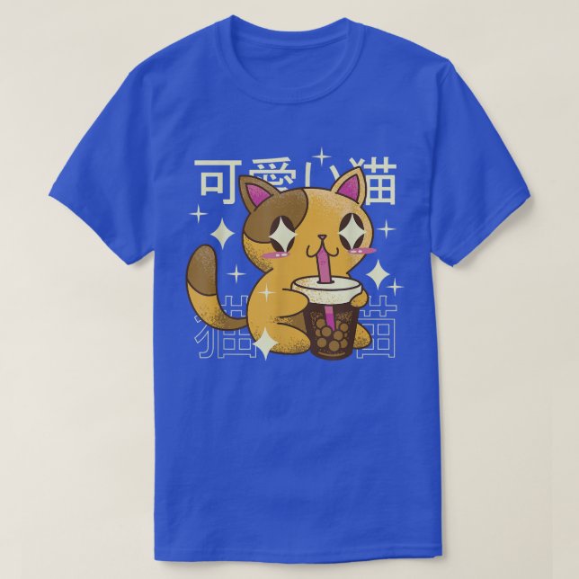 Camiseta Cat Drinking Bubble Tea Drink Japan  (Frente do Design)