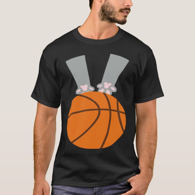 Camiseta Cat Dunk cat dunking a basketball (Frente)