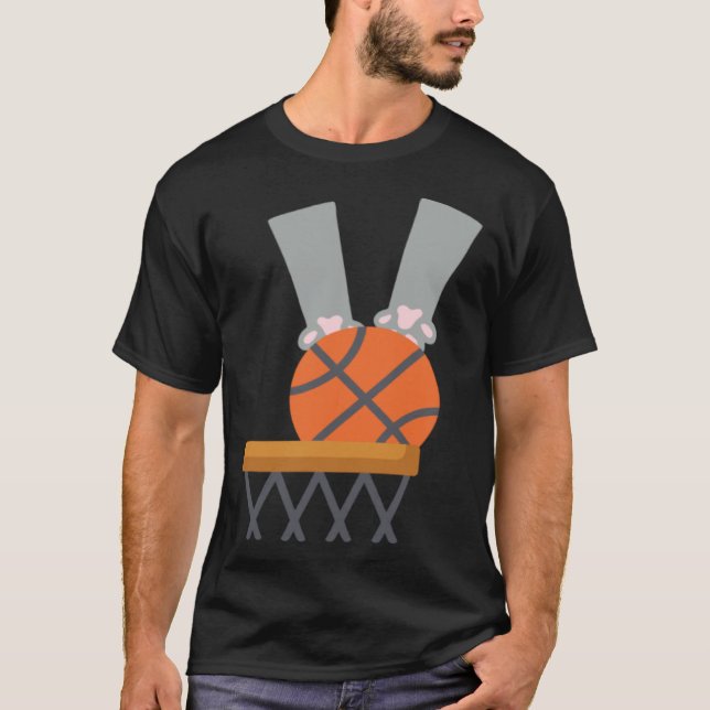 Camiseta Cat Dunk cat dunking a basketball paws net (Frente)