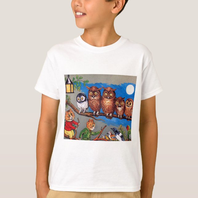 Camiseta Cat e Coruja, Louis Wain (Frente)