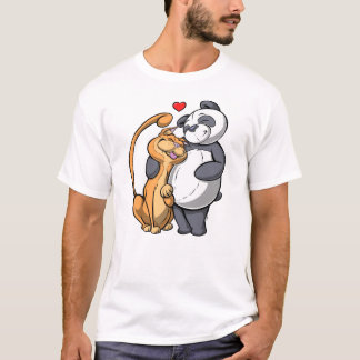 Camiseta Cat e Panda Love