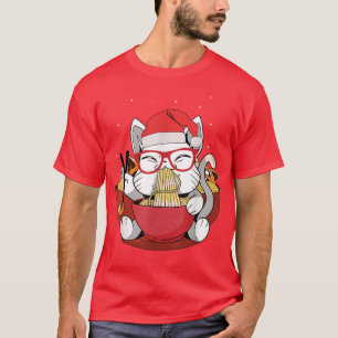 Camiseta Cat Eating Ramen Kawaii Japonês XM como Legal Nata
