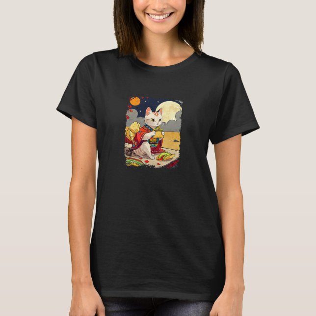 Camiseta Cat Eating Tacos Funny Taco Cat (Frente)