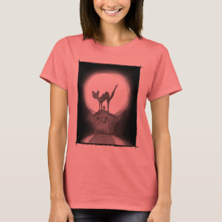 Camiseta Cat em um tombstone