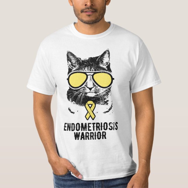 Camiseta Cat Endometriosis Warrior, Endometriosis Awareness (Frente)