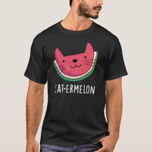Camiseta Cat-ermelon Funny Cat Watermelon Pun Dark BG