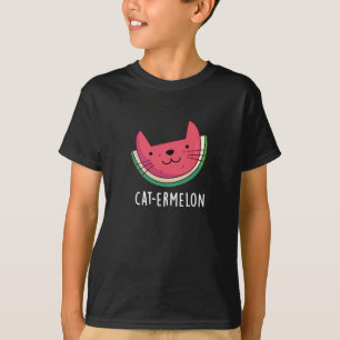 Camiseta Cat-ermelon Funny Cat Watermelon Pun Dark BG
