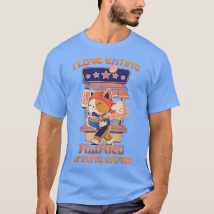 Camiseta Cat - Eu Adoro Comer Prêmio Ganhando Ramen - Japon